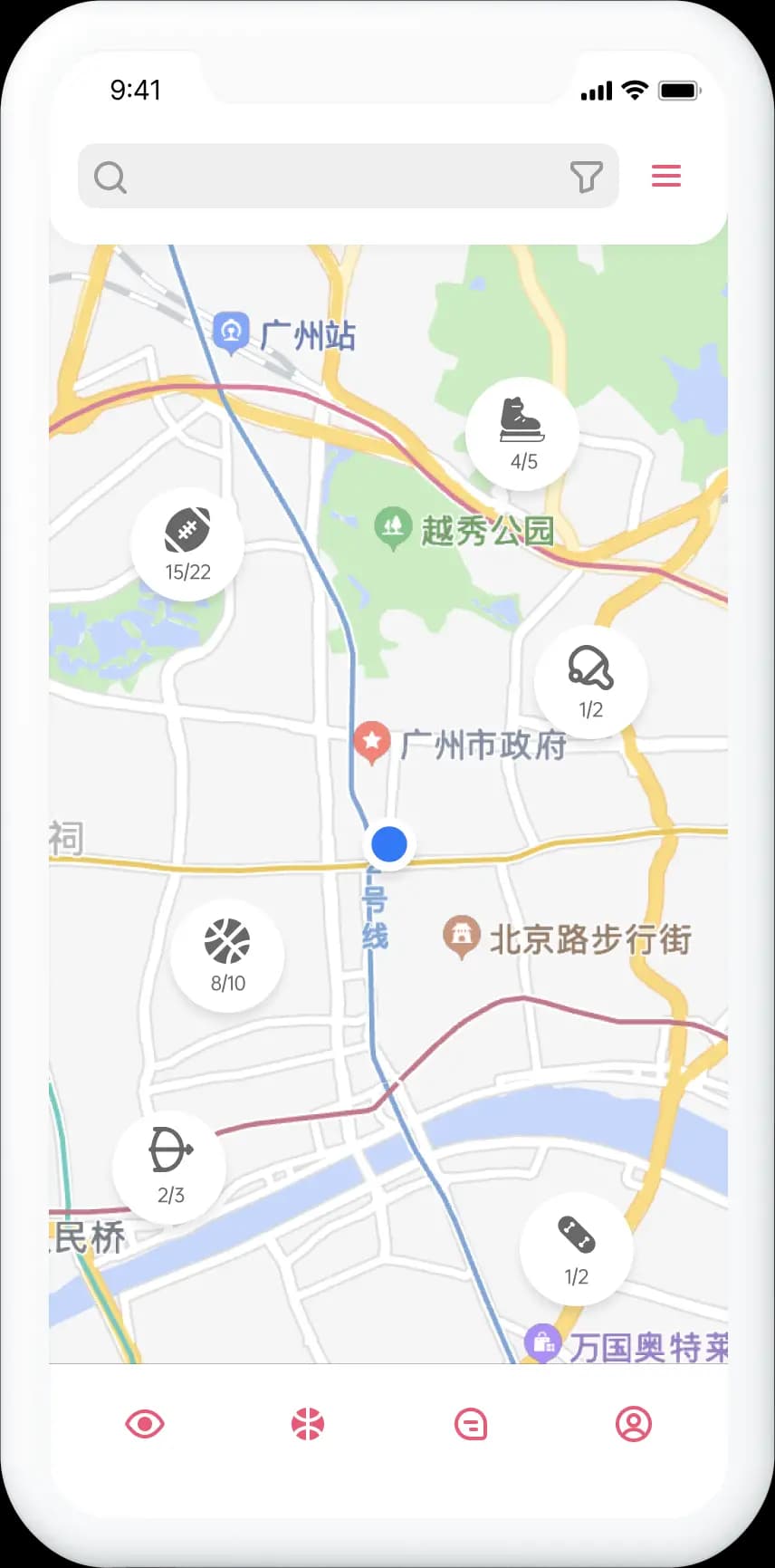 Sportoo app prototype.
