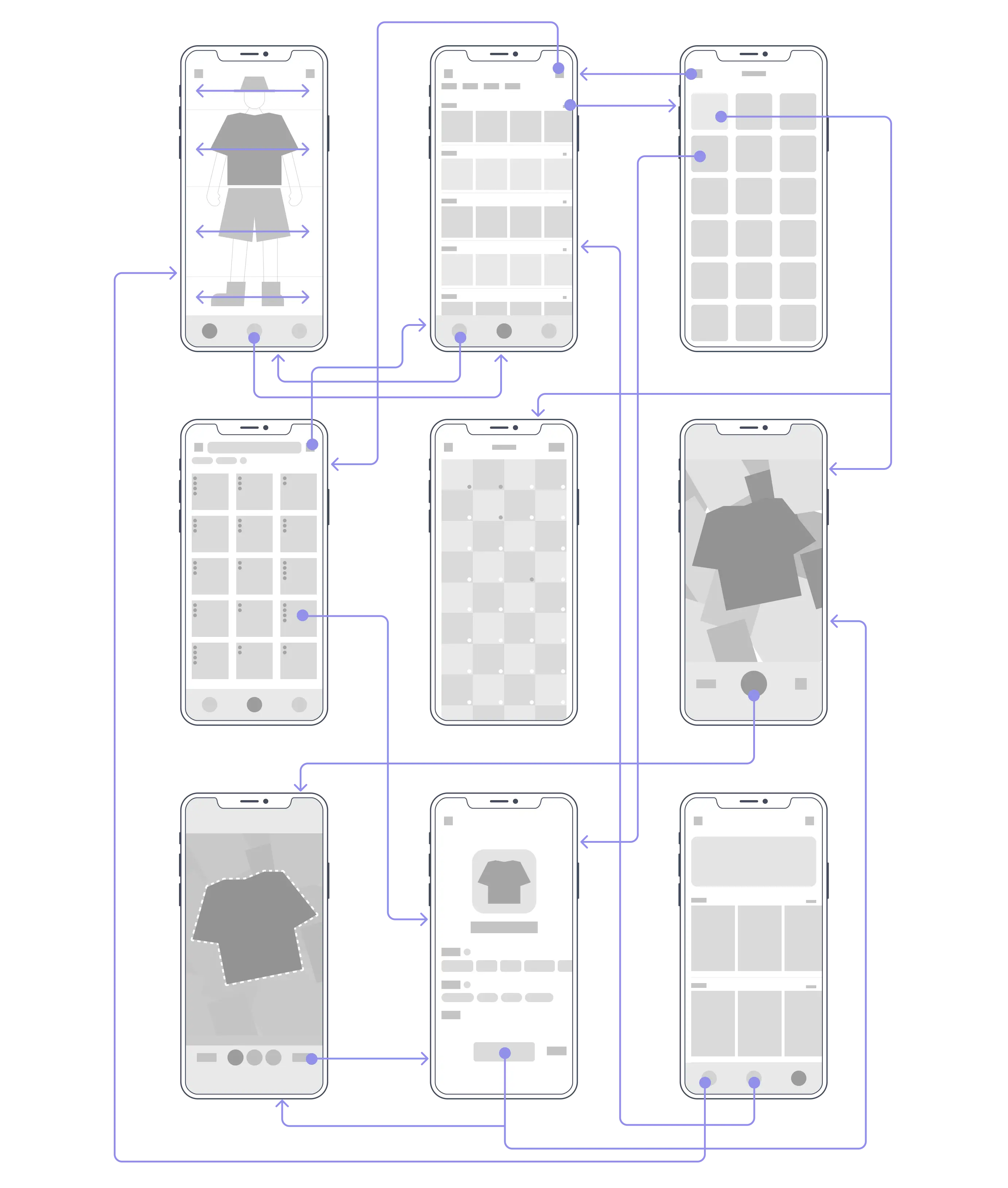 StyleShift app wireframe.