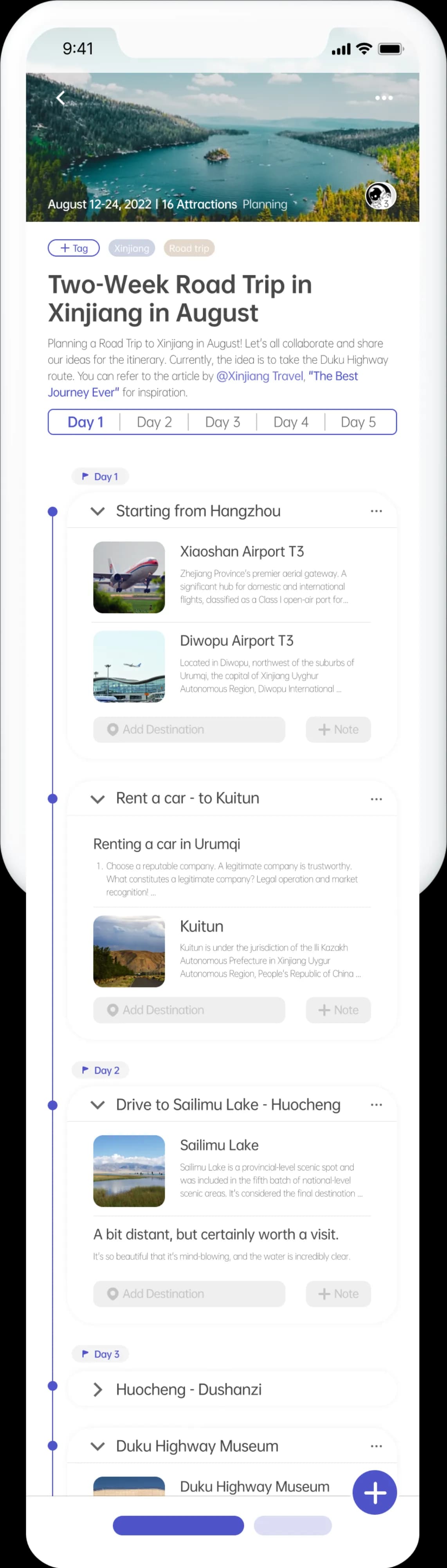 TripCollab app prototype.